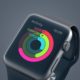 Smartwatch displaying activity tracking circles.